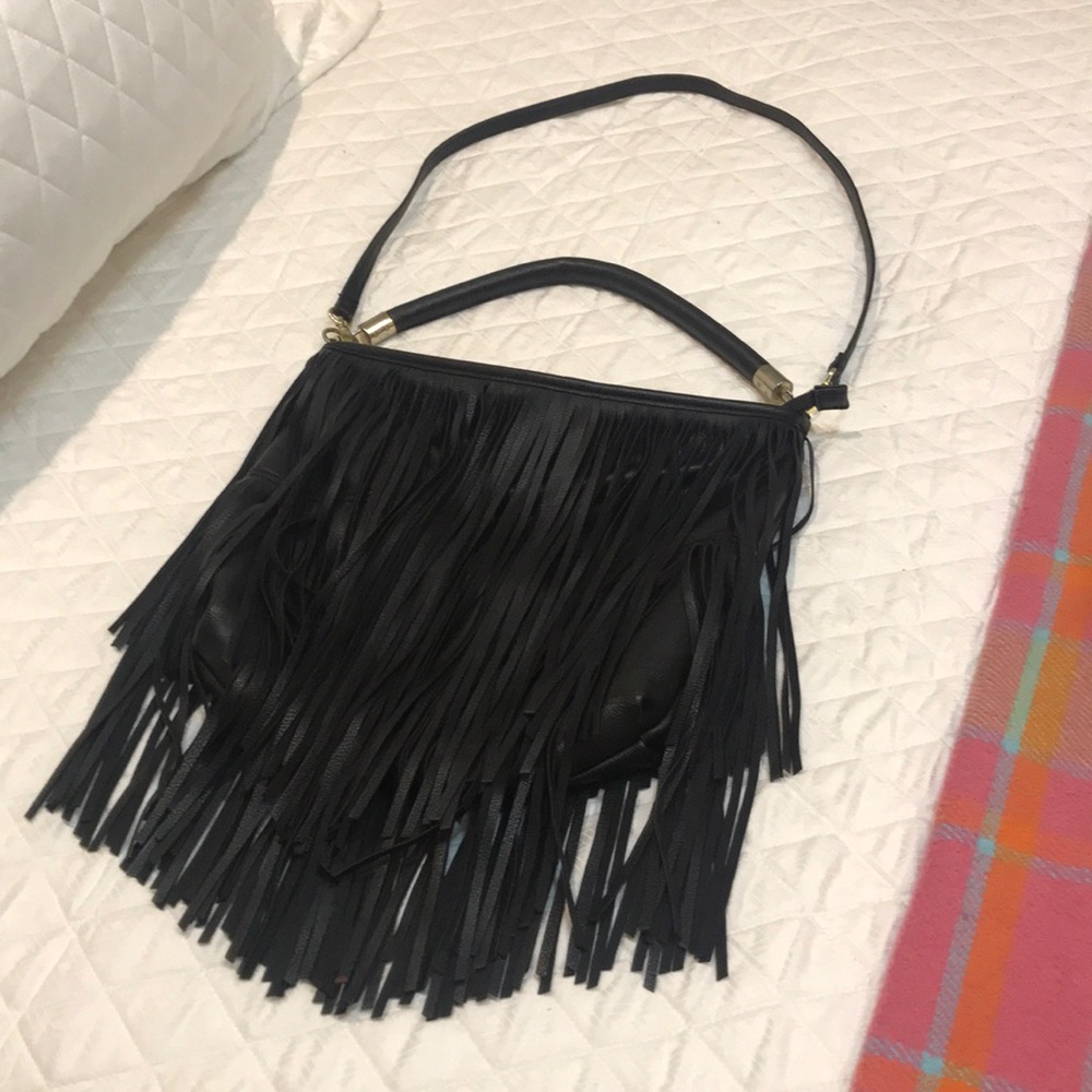 H&M fringe black purse